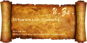 Urbanovics Zsanett névjegykártya